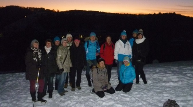 Winterwanderung der Damengymnastik und Zumba Ingrid am 05.01.2015